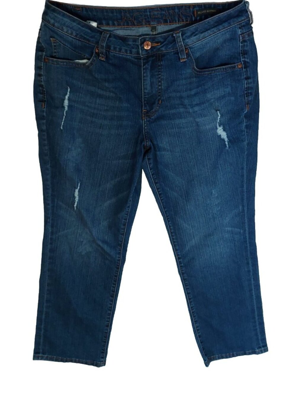 Jag Jeans Size 14 Petite Distressed Relaxed Boyfriend Inseam 26"